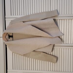 Grace Elements Faux-Fur and Faux Suede Open Front Knit Cardigan Jacket, Medium